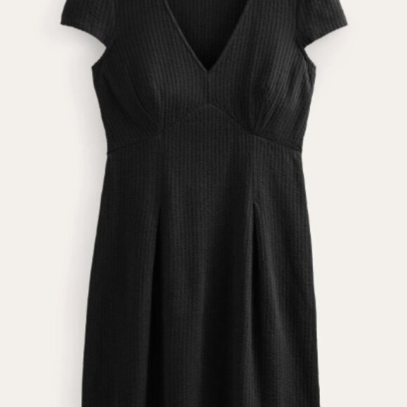 Boden Black Seersucker Jersey Tea Dress - Picture 2 of 2